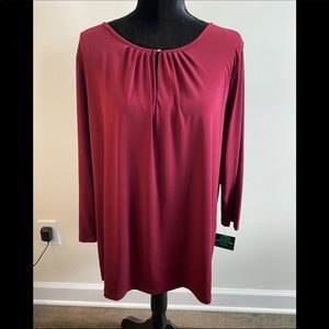 NWT Liz Claiborne Burgundy Top
